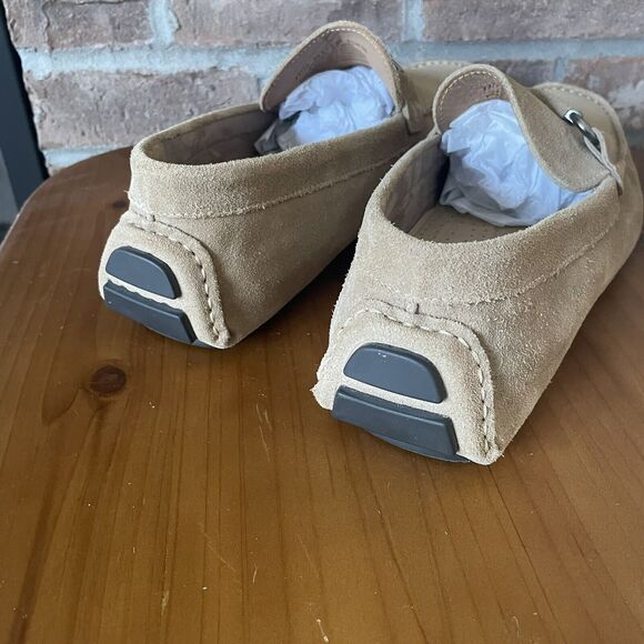 NEW Nordstrom Rack Men's Leather Driving Loafers Size 11.5M Tan Brazil Buckle - Picture 6 of 16